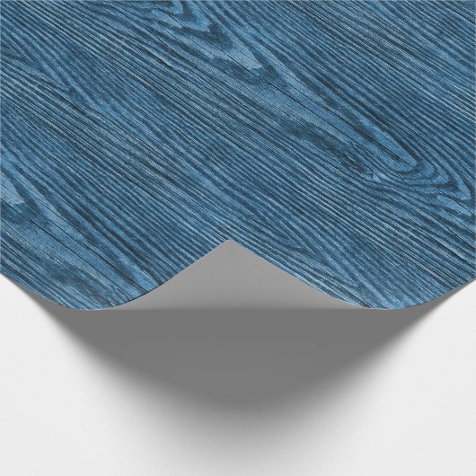 Verweerde houten textuur Ocean Blue Cadeaupapier (Hoek)
