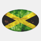Verweerde Jamaicaanse vlag Ovale Sticker (Voorkant)