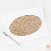 verweerde jute ovale sticker (Envelop)