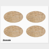 verweerde jute ovale sticker (Vel)