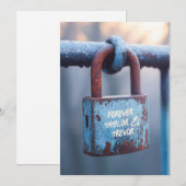 Verweerde liefde hangslot op Rusty Fence Kaart (Voorkant / Achterkant)