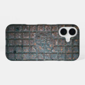 Verweerde metalen rooster iPhone 16 hoesje (Achterkant horizontaal)