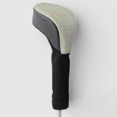 Verweerde neutrale saliegroen geruit golfheadcover (Schuin)