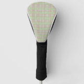 Verweerde neutrale saliegroen geruit golfheadcover (Voorkant)