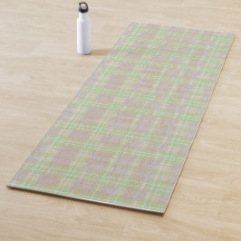 Verweerde neutrale saliegroen geruit yogamat