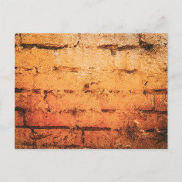 Verweerde Oranje Bakstenen Muur Briefkaart