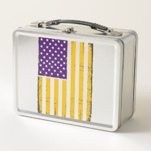 Verweerde paarse en gouden Amerikaanse vlag Vector