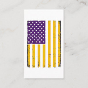 Verweerde paarse en gouden Amerikaanse vlag vector Visitekaartje