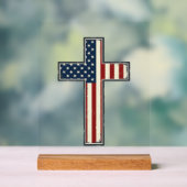 Verweerde patriottische kruis vector ontwerp_1 acryl bord (Neutraal)