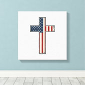 Verweerde patriottische kruis vector ontwerp_1 canvas afdruk (Insitu (Houten vloer))
