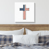 Verweerde patriottische kruis vector ontwerp_1 canvas afdruk (Insitu (Slaapkamer))