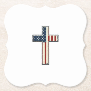 Verweerde patriottische kruis vector ontwerp_1 kartonnen onderzetters