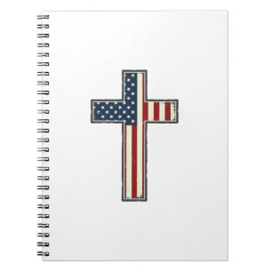 Verweerde patriottische kruis vector ontwerp_1 notitieboek
