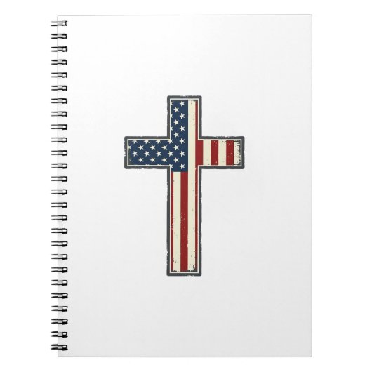 Verweerde patriottische kruis vector ontwerp_1 notitieboek (Voorkant)