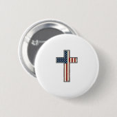 Verweerde patriottische kruis vector ontwerp_1 ronde button 5,7 cm (Voorkant /achterkant)