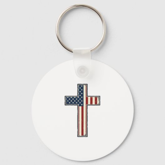 Verweerde patriottische kruis vector ontwerp_1 sleutelhanger (Voorkant)