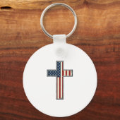 Verweerde patriottische kruis vector ontwerp_1 sleutelhanger (Voorkant)