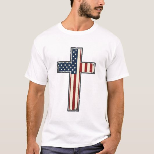 Verweerde patriottische kruis vector ontwerp_1 t-shirt (Voorkant)