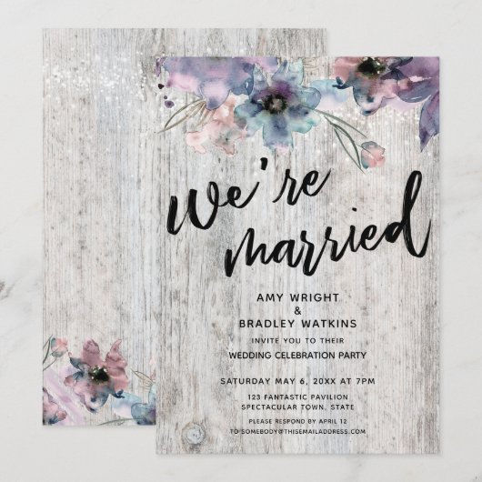 Verweerde Planken Bloemen Lichtjes We Zijn Getrouw Kaart (Voorkant / Achterkant)