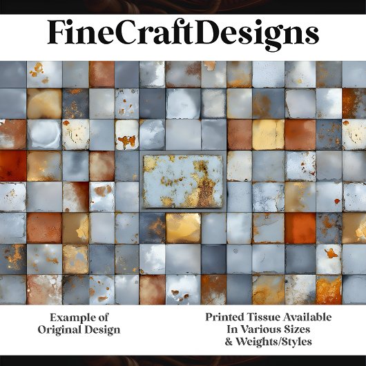 Verweerde Roest Patina Mozaïek Tegels H6 Decoupage Tissuepapier