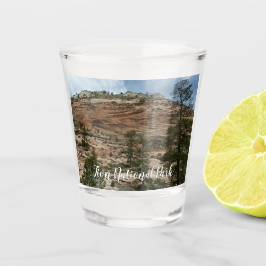 Verweerde rotswanden in Zion National Park Shot Glas (Voorkant)