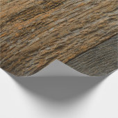 Verweerde rustieke schuur houten planken cadeaupapier (Hoek)