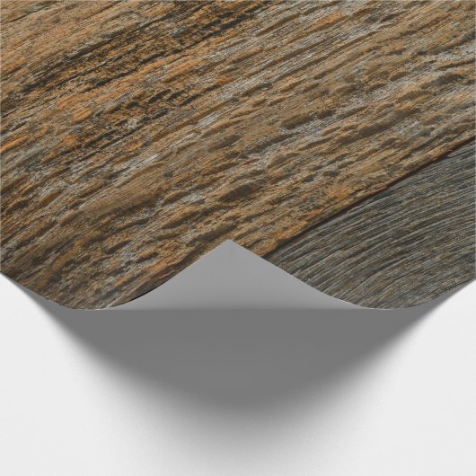 Verweerde rustieke schuur houten planken cadeaupapier (Hoek)