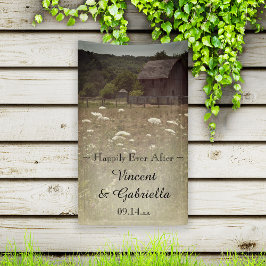 Verweerde schuur landelijke bruiloft spandoek