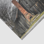 Verweerde schuur met windmolen onder stormachtige  tissuepapier (Detail)