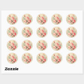 Verweerde Sieraadjes, Roze Shabby Chic Ronde Sticker (Vel)