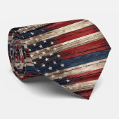 Verweerde Stars & Stripes Houten Vlag Stropdas (Opgerold)