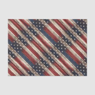 Verweerde Stars & Stripes Houten Vlag Tissuepapier