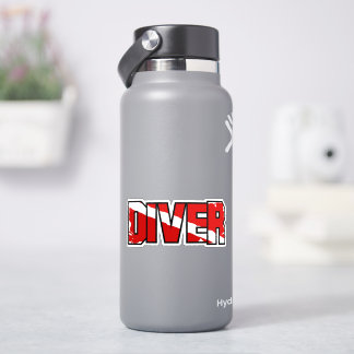 Verweerde sticker met duikersvlag