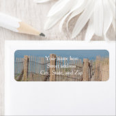 Verweerde strandomheining etiket (Insitu)