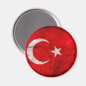 Verweerde Turkije Vlag Magneet (Voorkant / Achterkant)