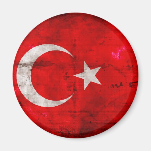 Verweerde Turkije Vlag Magneet (Voorkant)