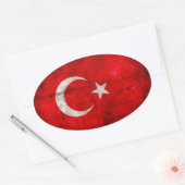 Verweerde Turkije Vlag Ovale Sticker (Envelop)