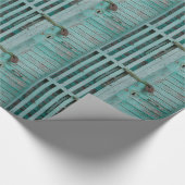 Verweerde Turquoise Deur Cadeaupapier (Hoek)