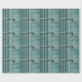 Verweerde Turquoise Deur Cadeaupapier (Vlak)