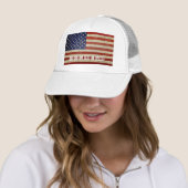 Verweerde, versleten Amerikaanse vlag Trucker Pet (In situ)
