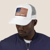 Verweerde, versleten Amerikaanse vlag Trucker Pet (In situ)
