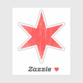 Verweerde versleten Chicago vlag ster sticker (Vel)