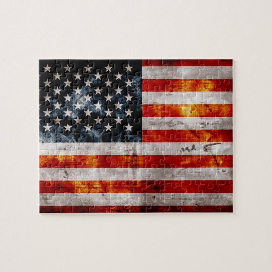 Verweerde vintage Amerikaanse vlag Legpuzzel (Horizontaal)