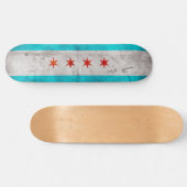 Verweerde Vintage Chicago Staatsvlag Skateboard (Horizontaal)