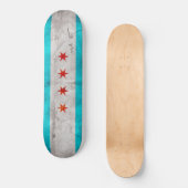 Verweerde Vintage Chicago Staatsvlag Skateboard (Voorkant)
