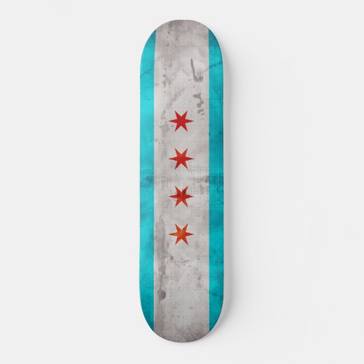 Verweerde Vintage Chicago Staatsvlag Skateboard (Voorkant)