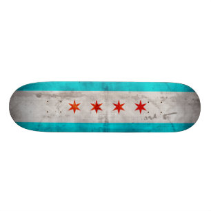 Verweerde Vintage Chicago Staatsvlag Skateboard