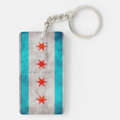 Verweerde vintage Chicago-staatsvlag Sleutelhanger (achterkant)