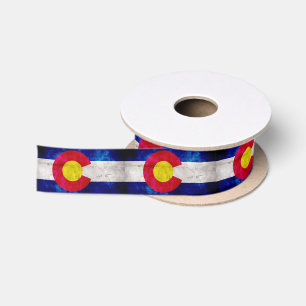 Verweerde vintage vlag van Colorado Satijnen Lint