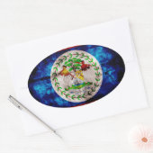 Verweerde vlag van Belize Ovale Sticker (Envelop)